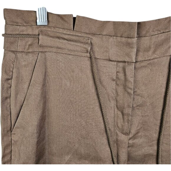 White House Black Market Pants Brown‎ Linen Blend Classic Wide Leg Size 6 - Picture 2 of 13